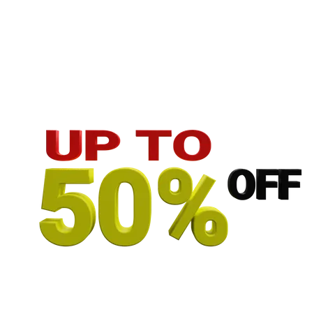 50% Percent Discount sign 3D Icon