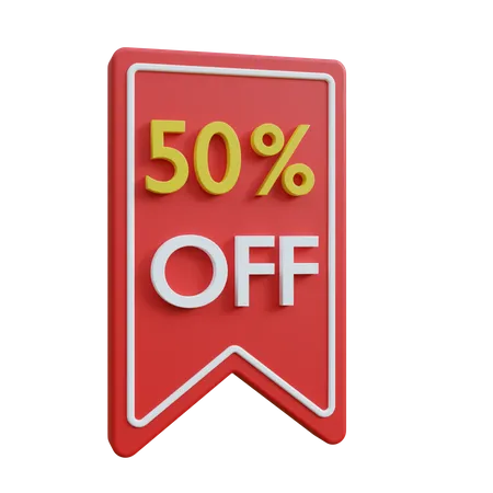 Discount 50 Percent 3D Icon