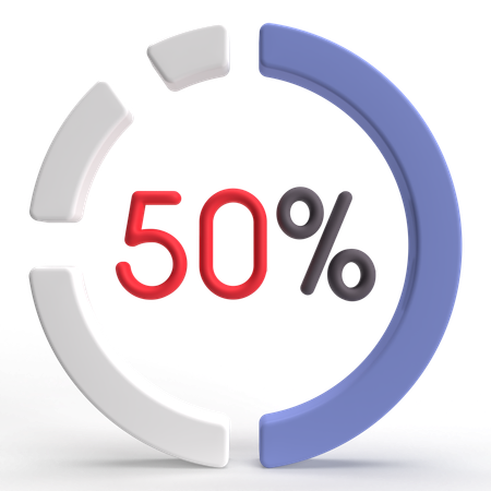 50 Percent Loading  3D Icon