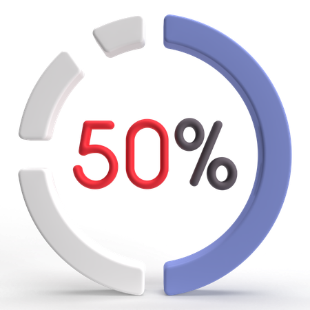 50 Percent Loading 3D Icon