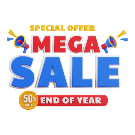 50 Percent Mega sale  3D Sticker