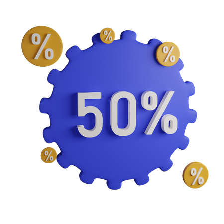 50 percent off  3D Icon