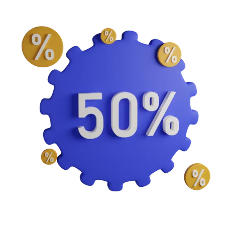 50 Percent Off 3 D Icon Contains PNG BLEND GLTF And OBJ Files 3D Icon