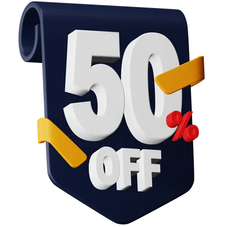 50 Percent Off  3D Icon