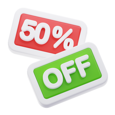 50 Percent Off  3D Icon