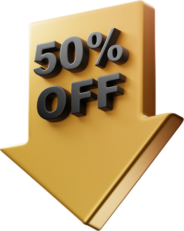 50 Percent Off  3D Icon