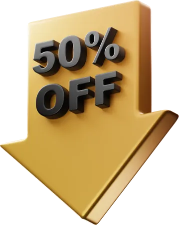 50 Percent Off  3D Icon