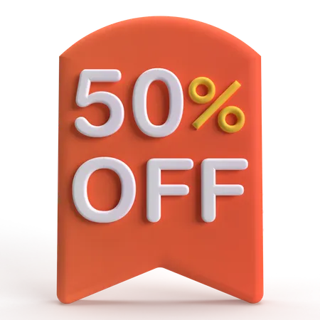 50 Percent Off  3D Icon