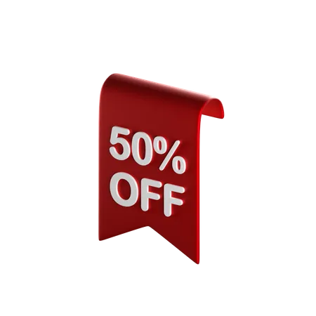 50 Percent Off  3D Icon