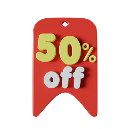 50 Percent Off  3D Icon