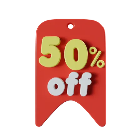 50 Percent Off  3D Icon