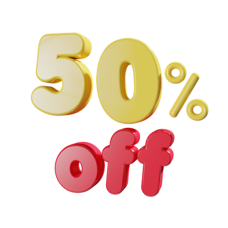 50 Percent Off  3D Icon