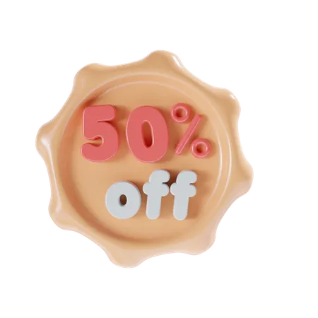 50 Percent Off  3D Icon