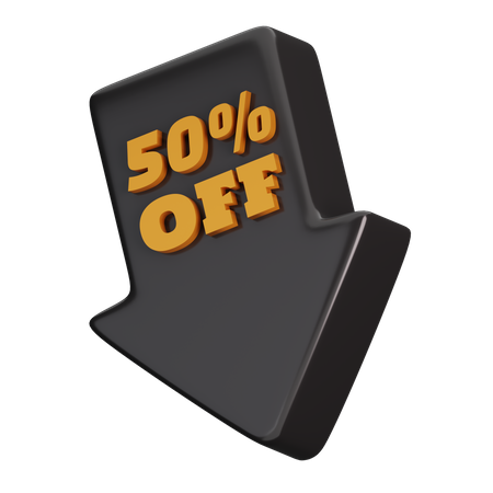 50 Percent Off  3D Icon