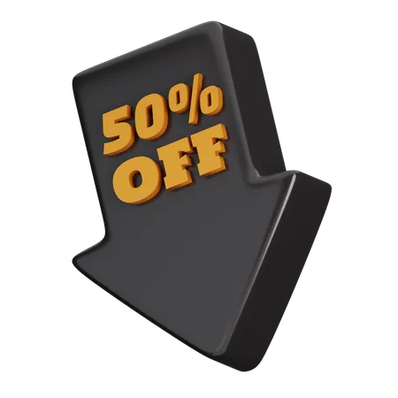 50 Percent Off  3D Icon