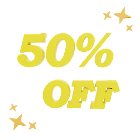 50 Percent Off  3D Icon