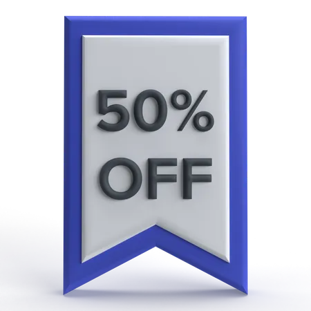 50 Percent Off  3D Icon