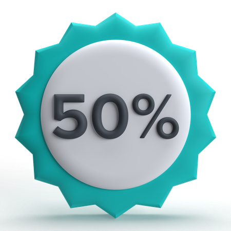 50 Percent Off  3D Icon