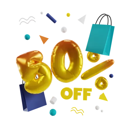 50 Percent Off  3D Illustration