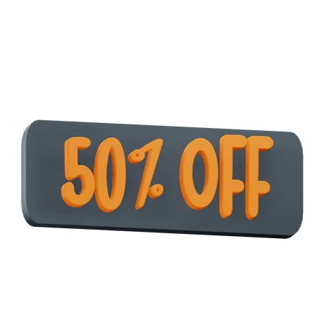 3 D Illustration 50 Percent Off Text With Alpha Background 3D Icon