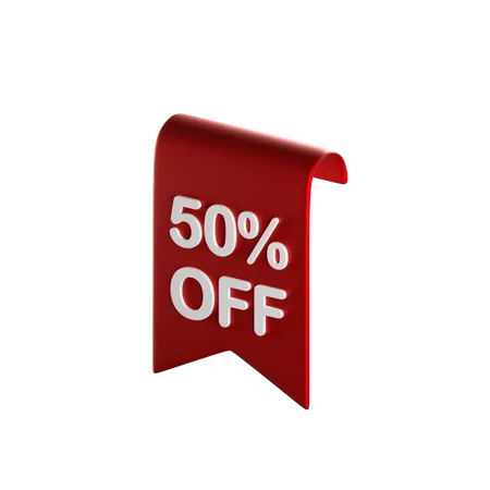 50 Percent Off 3 D Render Isolated Images 3D Icon