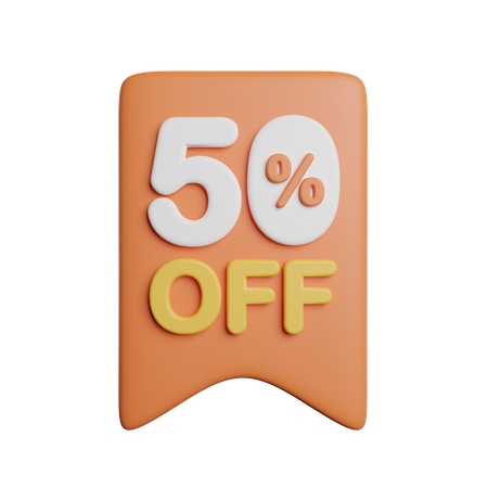 50 Percent Off Badge  3D Icon