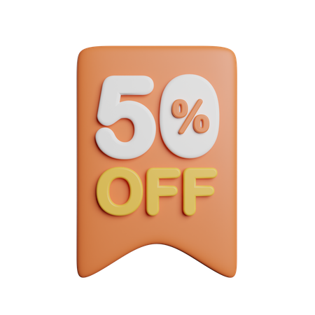 50 Percent Off Badge  3D Icon
