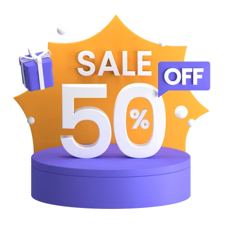 50 Percent off Discount Display 3D Icon