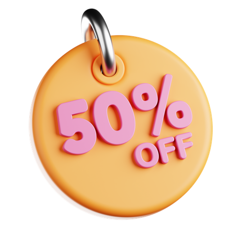 50 Percent Off Tags  3D Icon