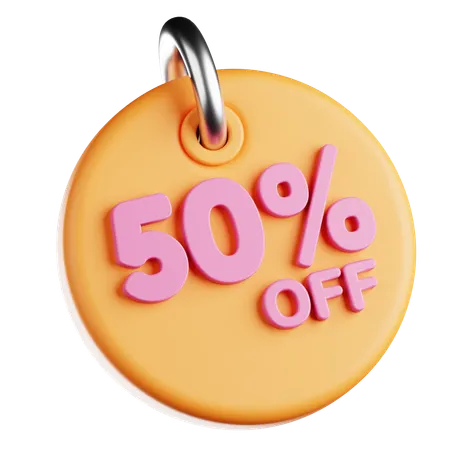 50 Percent Off Tags  3D Icon