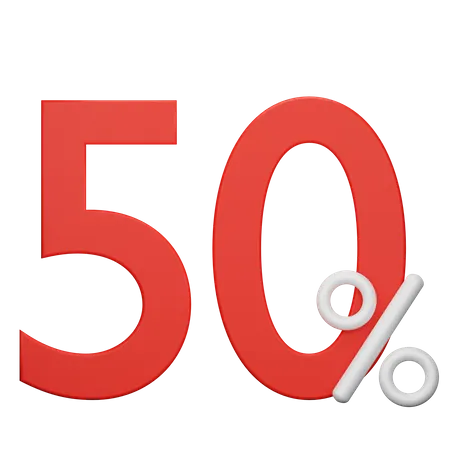 50 Percent Offer Promotion  3D Icon