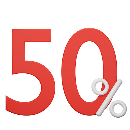 50 Percent Offer Promotion  3D Icon
