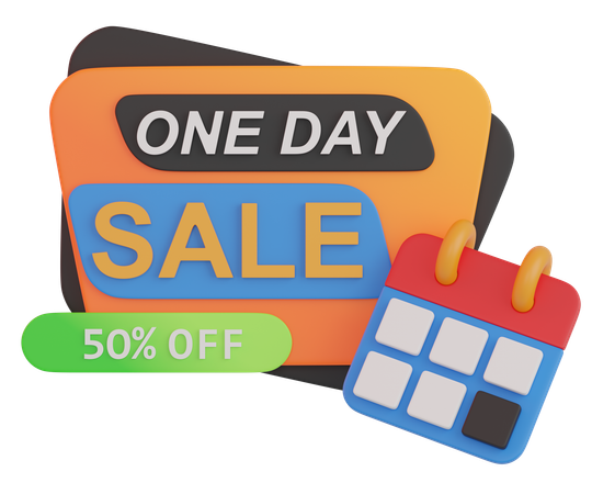 50 percent ONE DAY SALE  3D Icon