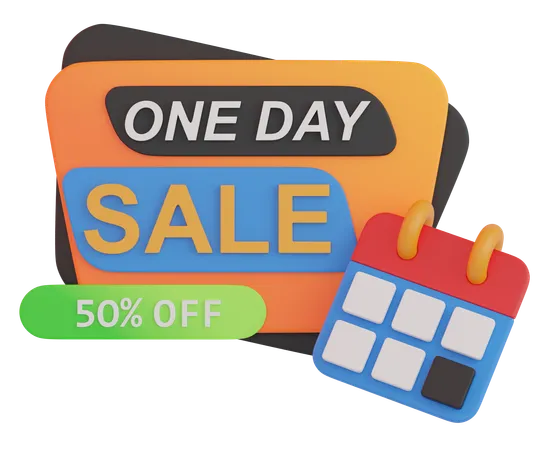 50 percent ONE DAY SALE  3D Icon