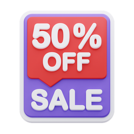 50 Percent Sale  3D Icon
