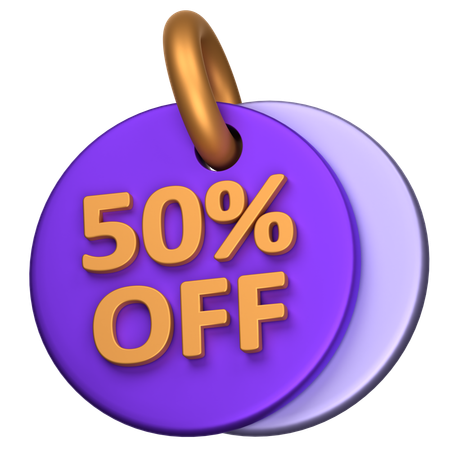 50 Percent Sale  3D Icon