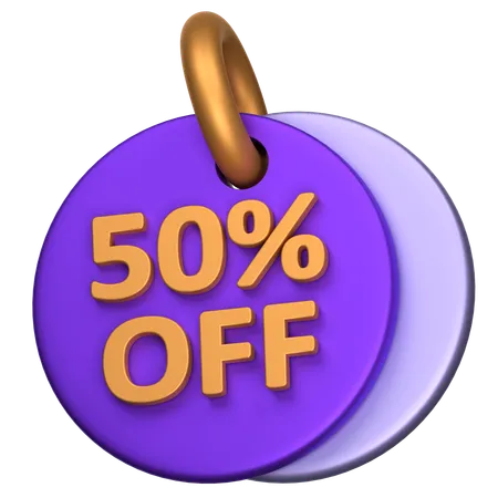 50 Percent Sale  3D Icon