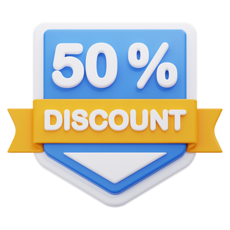 50 Percentage Discount  3D Icon
