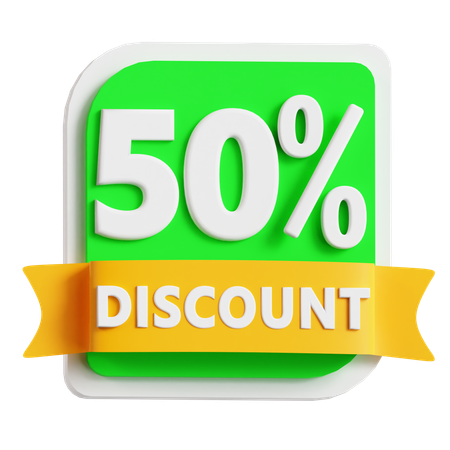 50 Percentage Discount  3D Icon