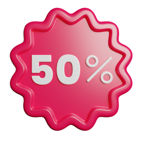 50 Percentage Discount  3D Icon