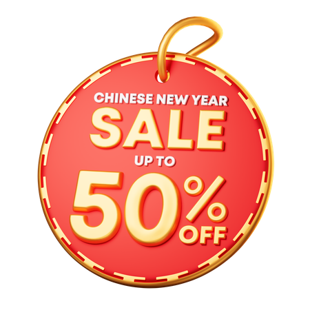 50 Percentage Discount  3D Icon