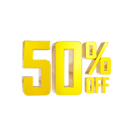 50 Percentage Discount  3D Icon