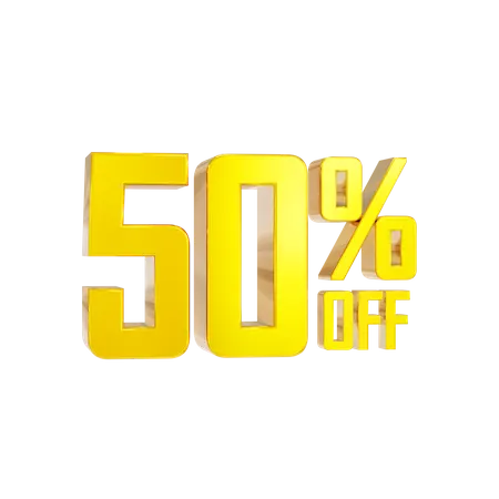 50 Percentage Discount  3D Icon