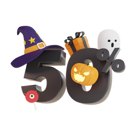 50 Percentage Discount  3D Icon