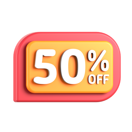 50 Percentage Discount  3D Icon