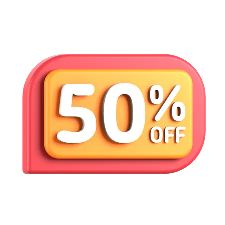 50 Percentage Discount  3D Icon