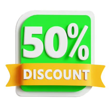 50 Percentage Discount  3D Icon