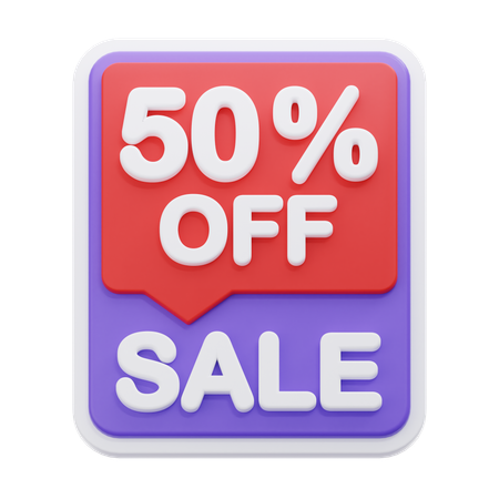 50 Percentage Discount  3D Icon