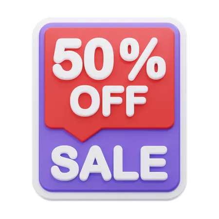 50 Percentage Discount  3D Icon
