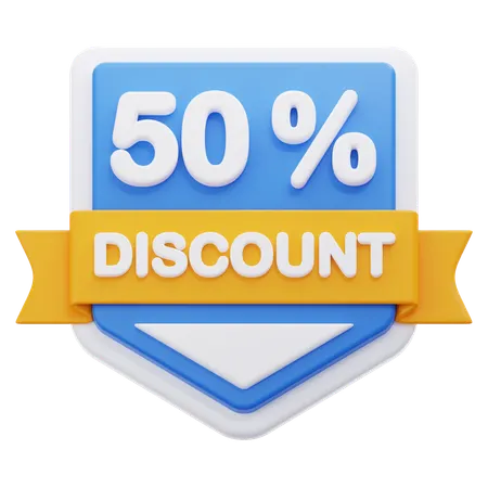 50 Percentage Discount  3D Icon